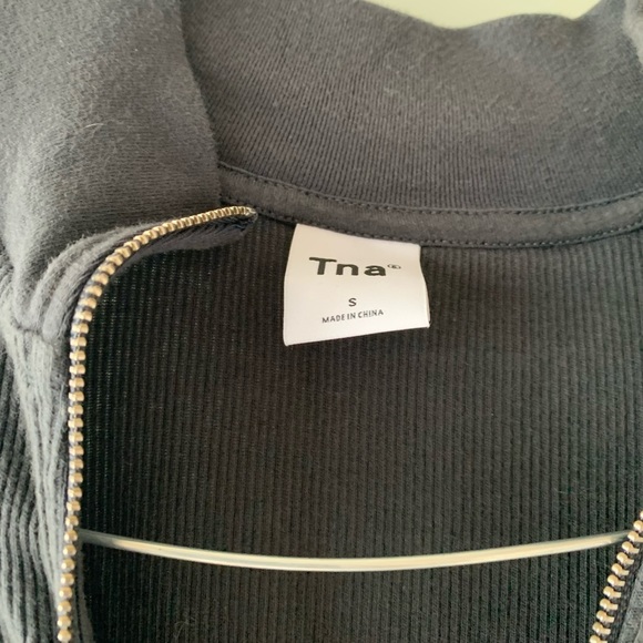 TNA Ribbed 1/4 Zip Longsleeve, Size S, Charcoal Grey - Picture 2 of 4